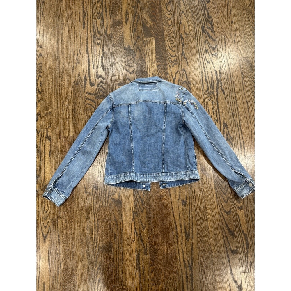 Women's Express Studded Distressed Denim Jacket Size S - Picture 7 of 12